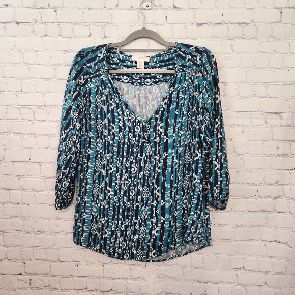 Kenar Blue and White Patterned Blouse - Picture 1 of 7